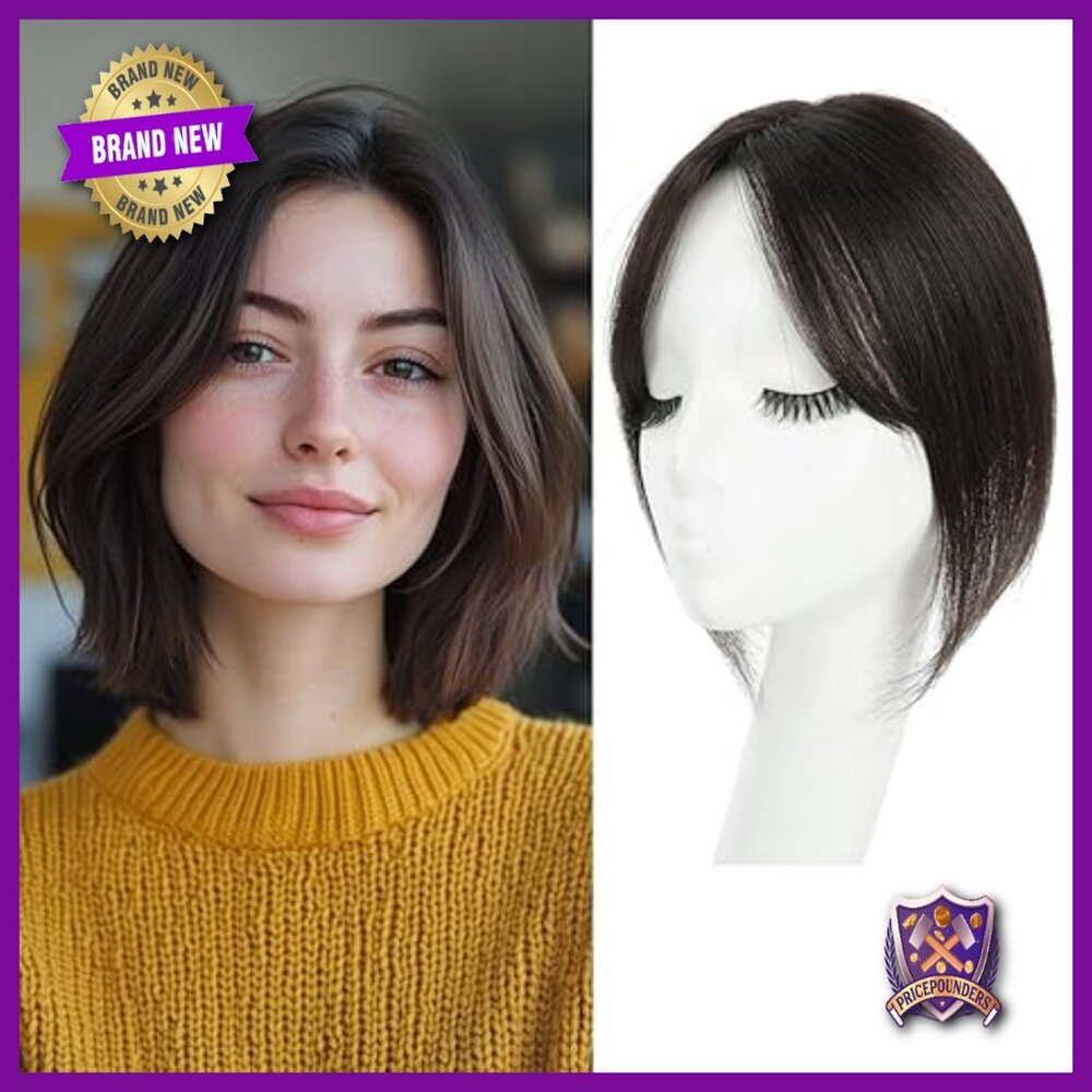 10 Inch Human Hair Topper with Swiss Lace Base for Thinning Hair